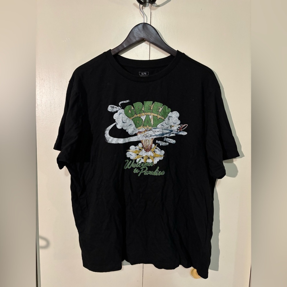 Mens Black XL Green Day Welcome to Paradise Tshirt Punk Y2K